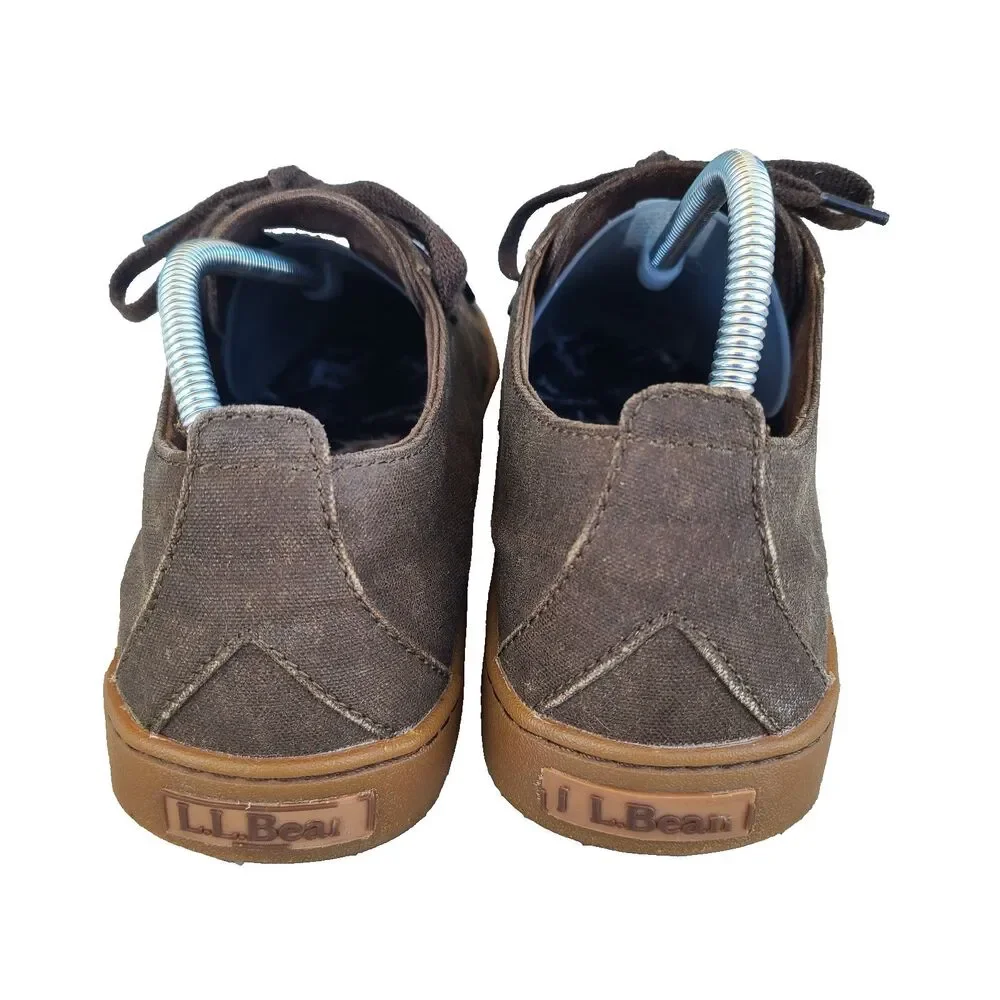 LL Bean Campside 2-Eye Brown Canvas Boat Shoe Loafers 505999 Mens 10.5M Casual